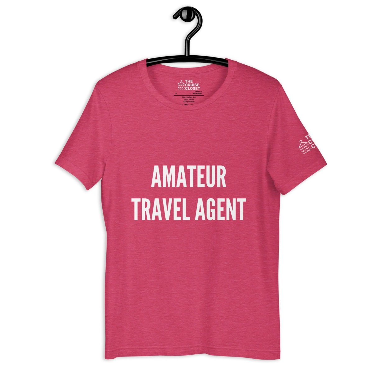 Amateur Travel Agent Cruise Shirt in Heather Raspberry by the cruise closet