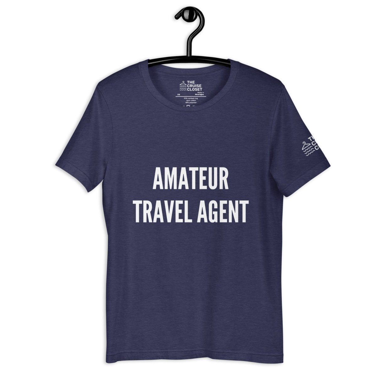 Amateur Travel Agent Cruise Shirt in Heather Midnight Navy by the cruise closet