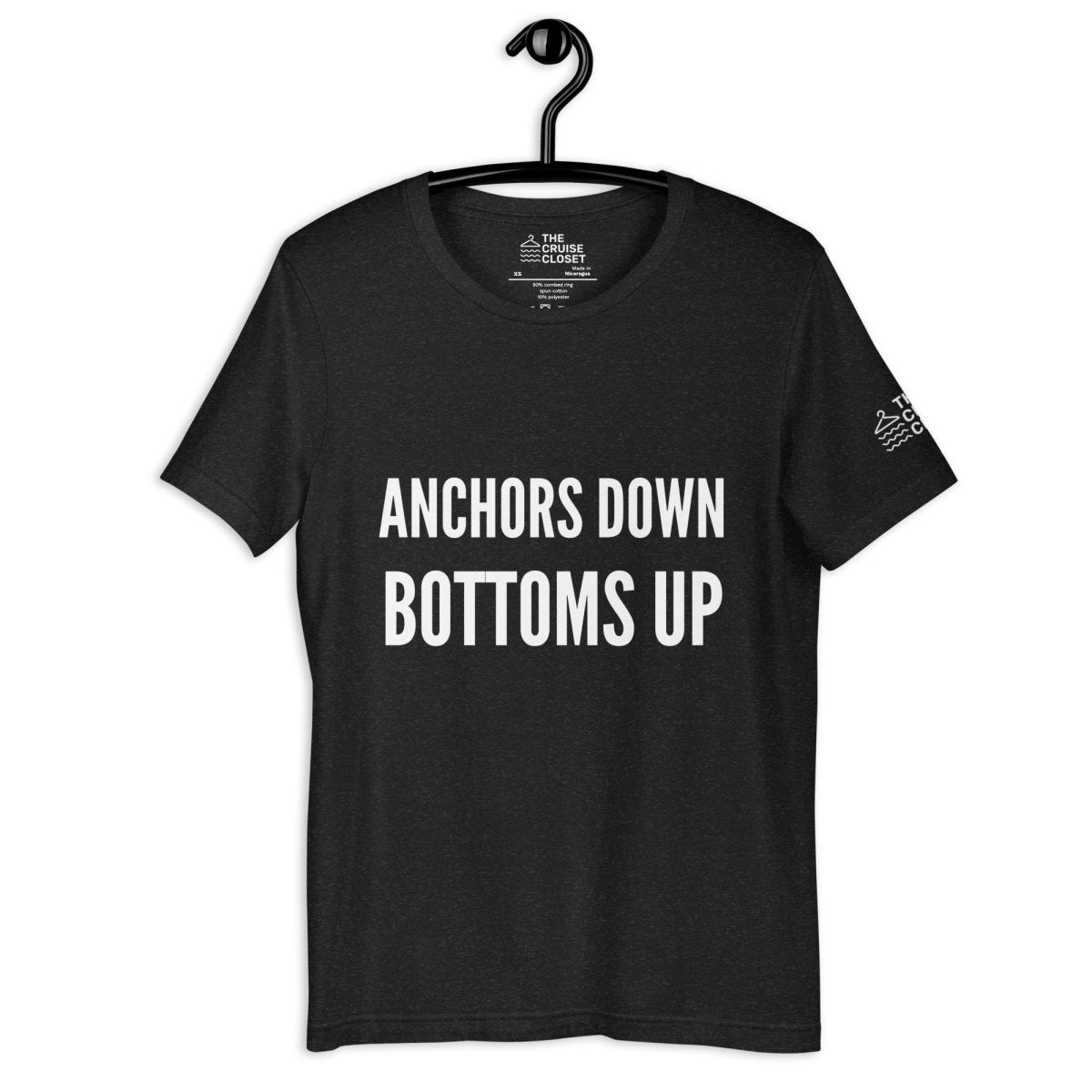 Anchors Down, Bottoms Up Cruise Shirt in Black Heather by the cruise closet