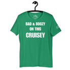 Bad and Boozy on this Cruisey Cruise Shirt in Kelly by the cruise closet