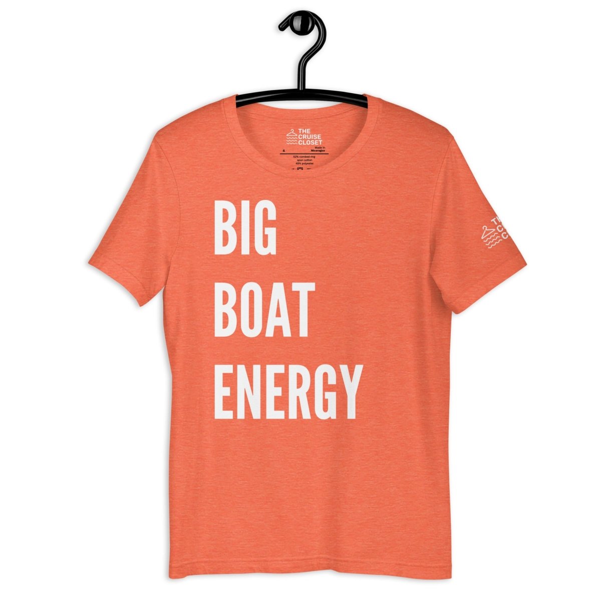 Big Boat Energy Cruise Shirt in Heather Orange by the cruise closet