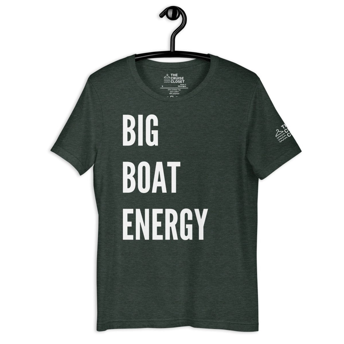 Big Boat Energy Cruise Shirt in Heather Forest by the cruise closet