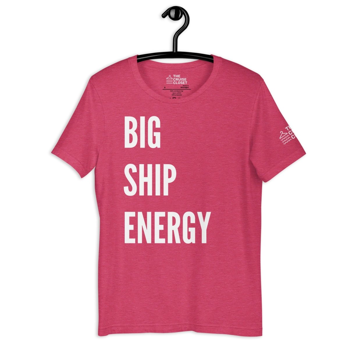 Big Ship Energy T - Shirt in Heather Raspberry by the cruise closet