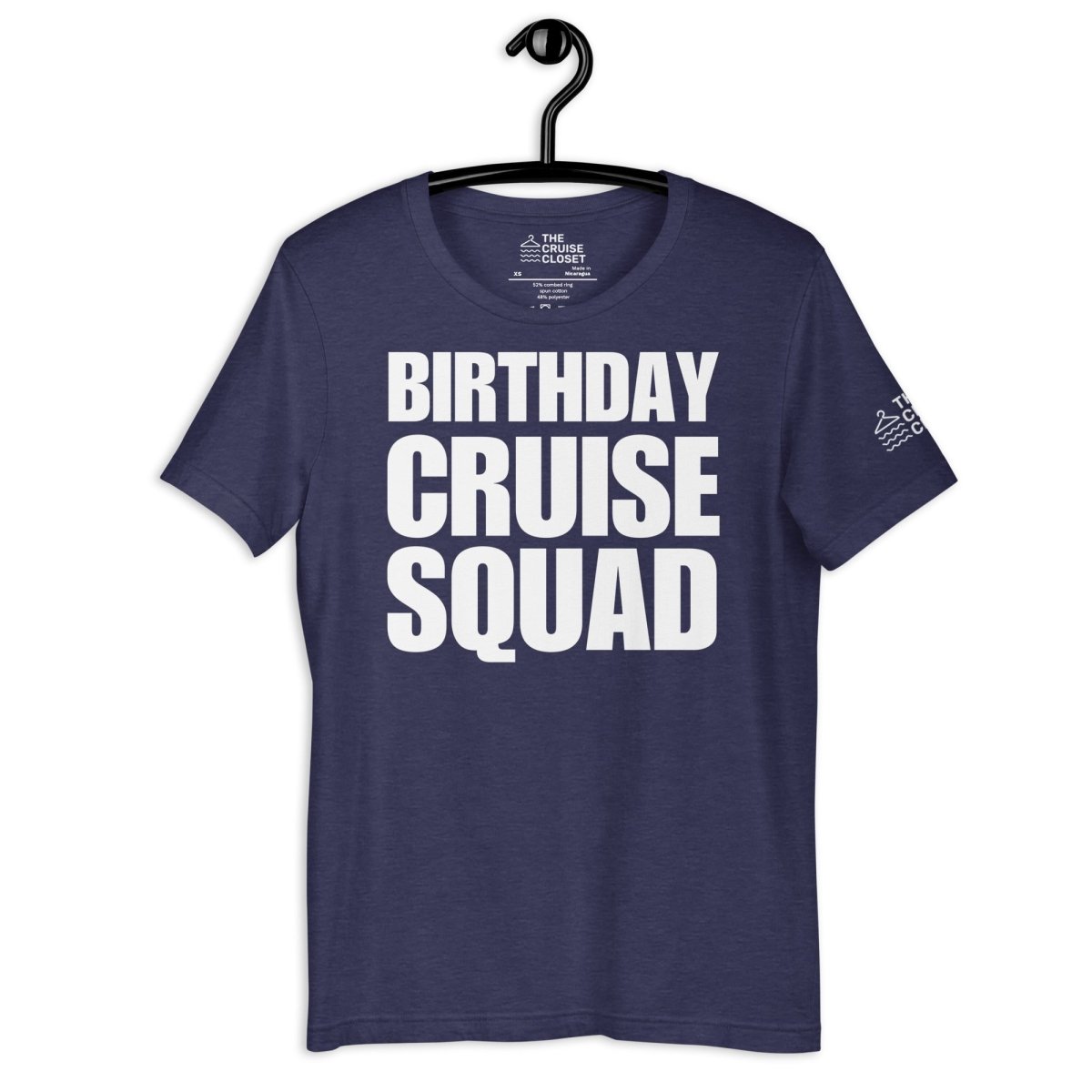 Birthday Cruise Squad T - Shirt in Heather Midnight Navy by the cruise closet