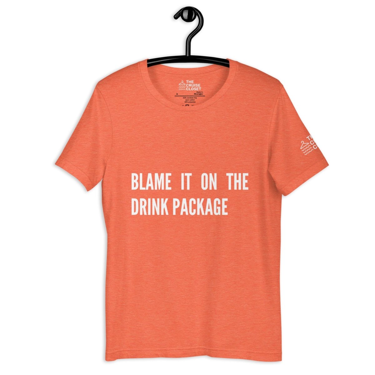 Blame it on the Drink Package T - Shirt in Heather Orange by the cruise closet