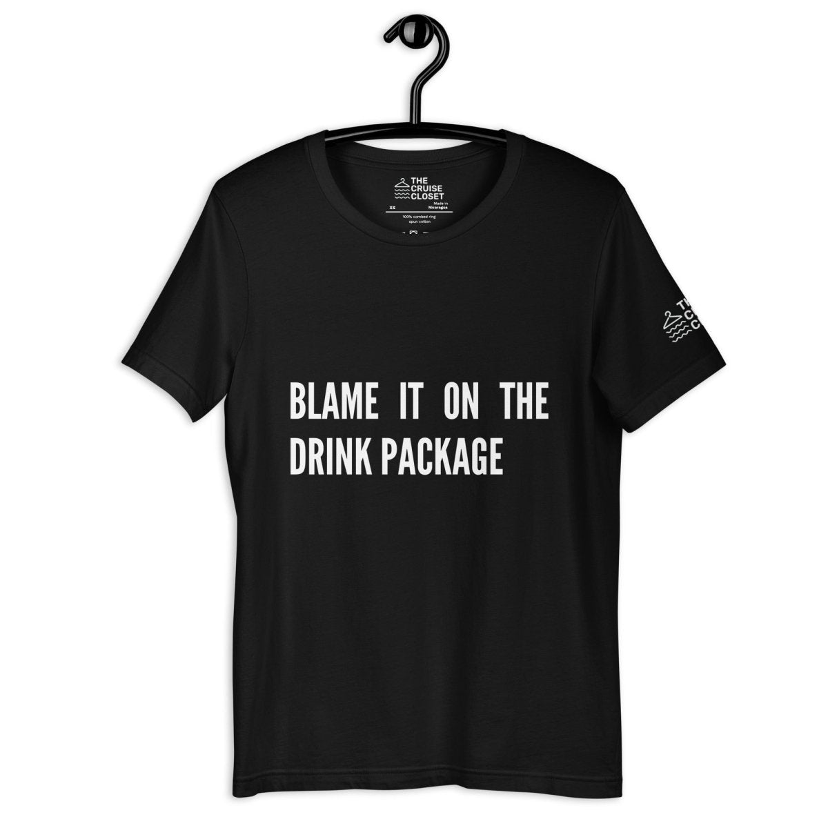 Blame it on the Drink Package T - Shirt in Black by the cruise closet