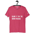 Blame it on the Drink Package T - Shirt in Heather Raspberry by the cruise closet