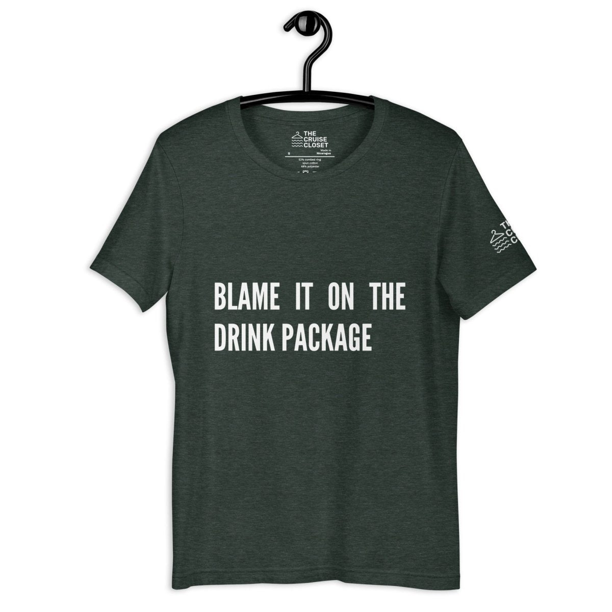 Blame it on the Drink Package T - Shirt in Heather Forest by the cruise closet