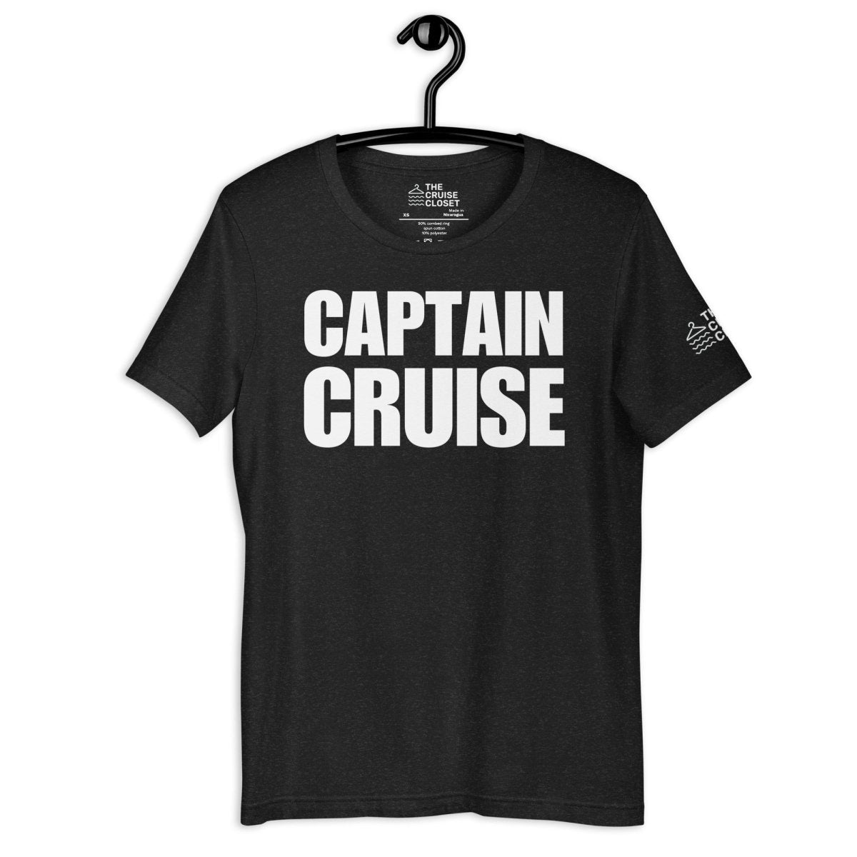 Captain Cruise T - Shirt in Black Heather by the cruise closet