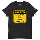 Caution: I Bought the Drink Package T - Shirt in Black Heather by the cruise closet