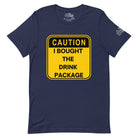 Caution: I Bought the Drink Package T - Shirt in Navy by the cruise closet