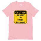 Caution: I Bought the Drink Package T - Shirt in Pink by the cruise closet