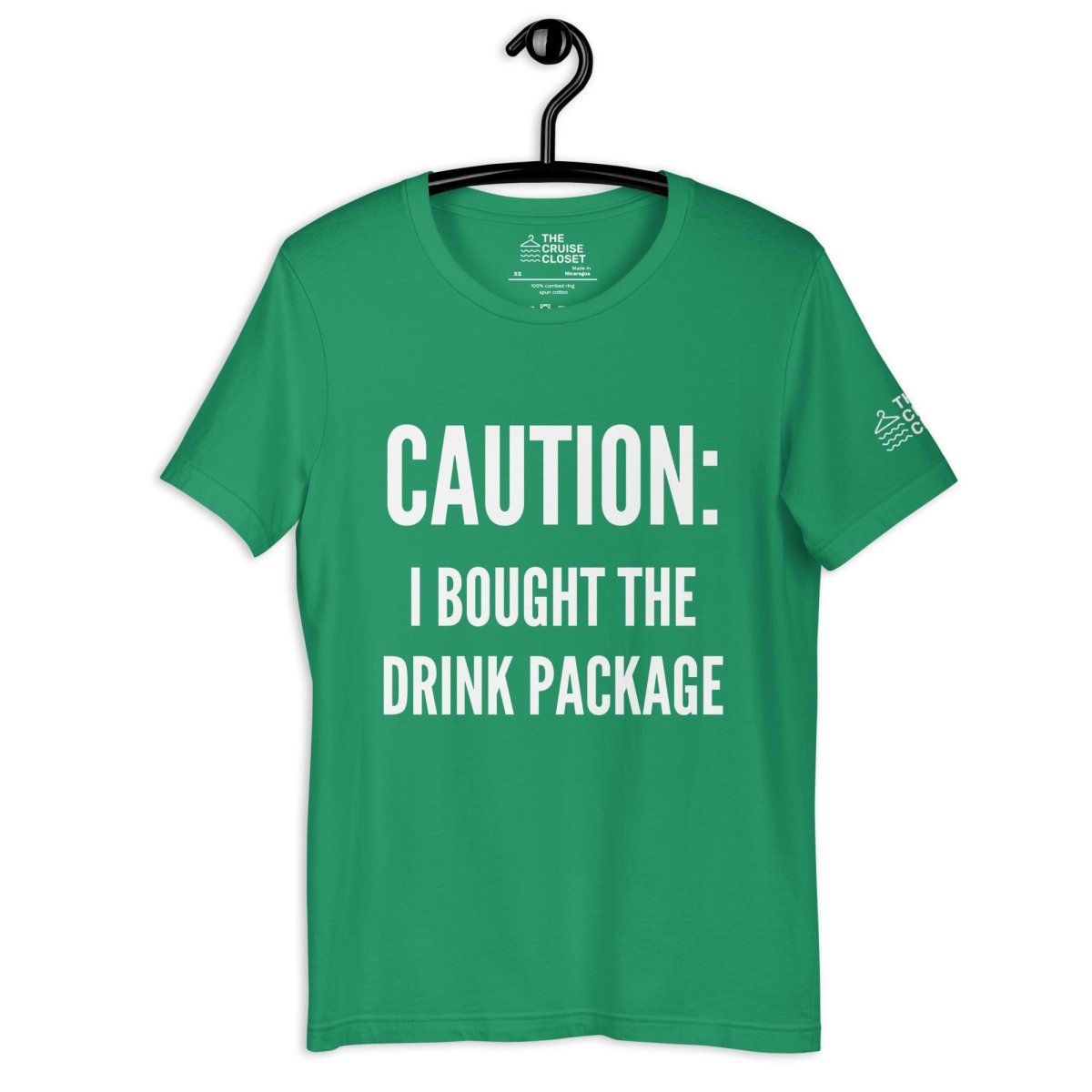 Caution: I Bought the Drink Package v.2 T - Shirt in Kelly by the cruise closet