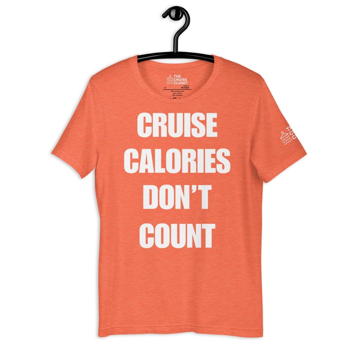 Cruise Calories Don't Count T - Shirt in Heather Orange by the cruise closet