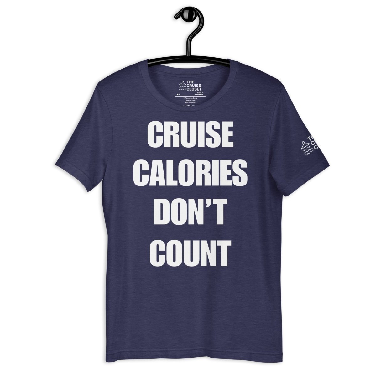 Cruise Calories Don't Count T - Shirt in Heather Midnight Navy by the cruise closet