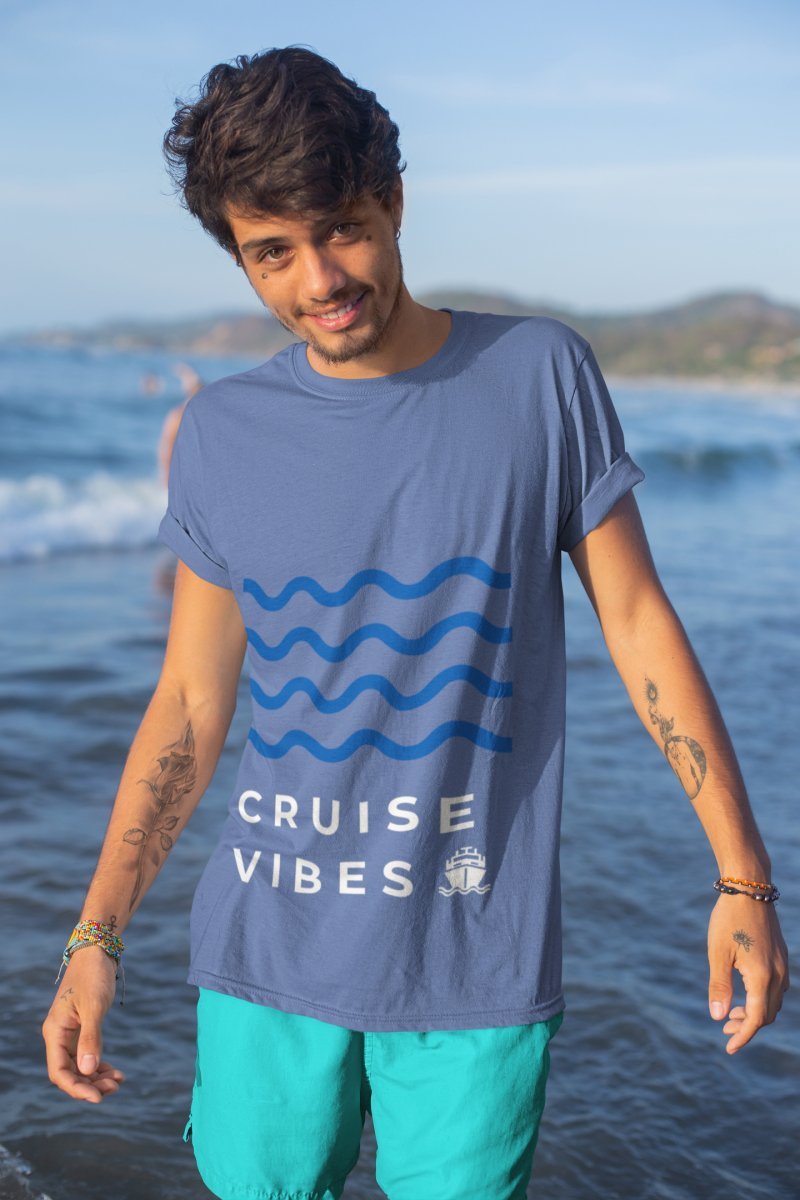 Cruise Vibes T - Shirt in Heather True Royal by the cruise closet