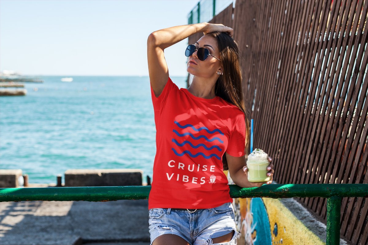 Cruise Vibes T - Shirt in Red by the cruise closet