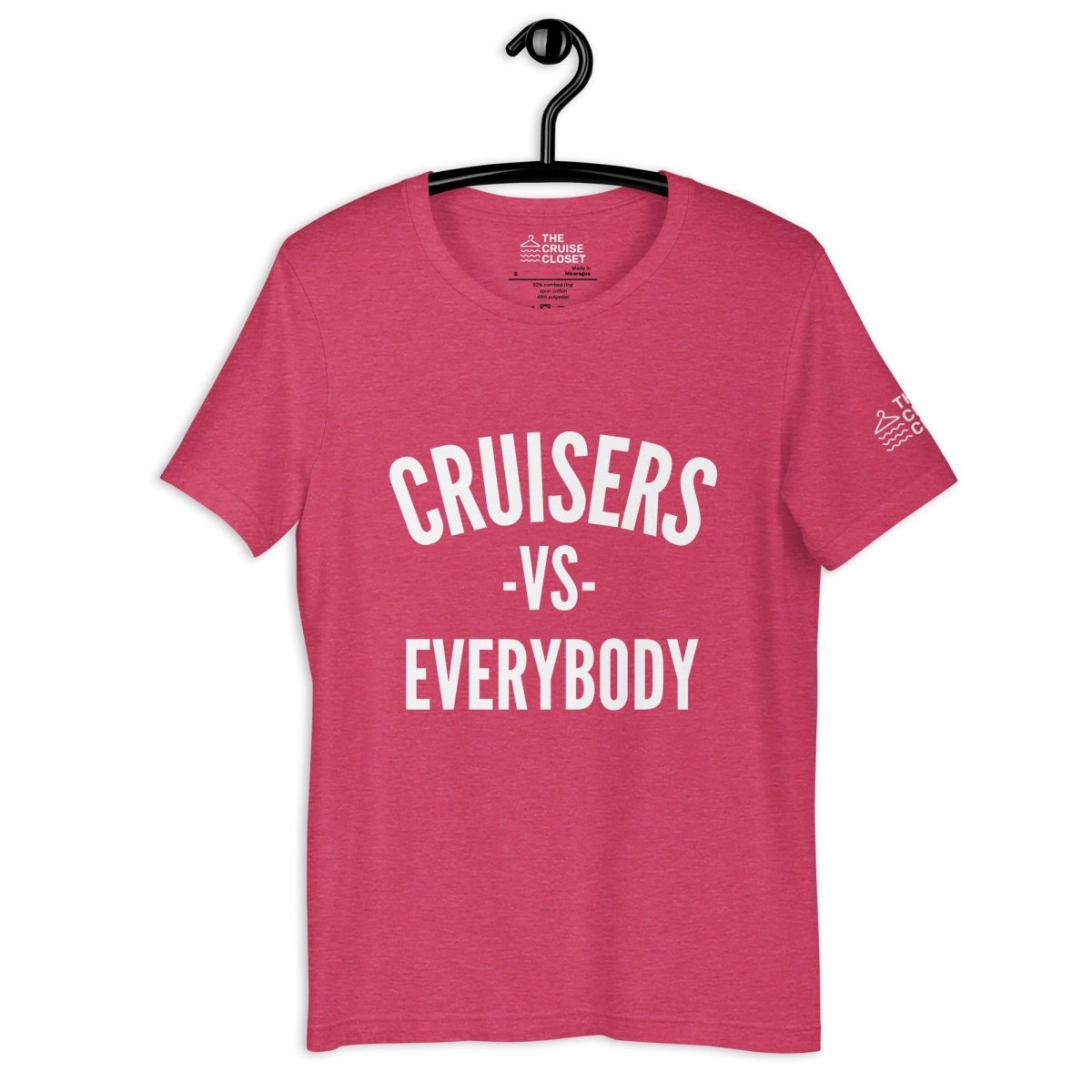 Cruisers vs. Everybody T - Shirt in Heather Raspberry by the cruise closet