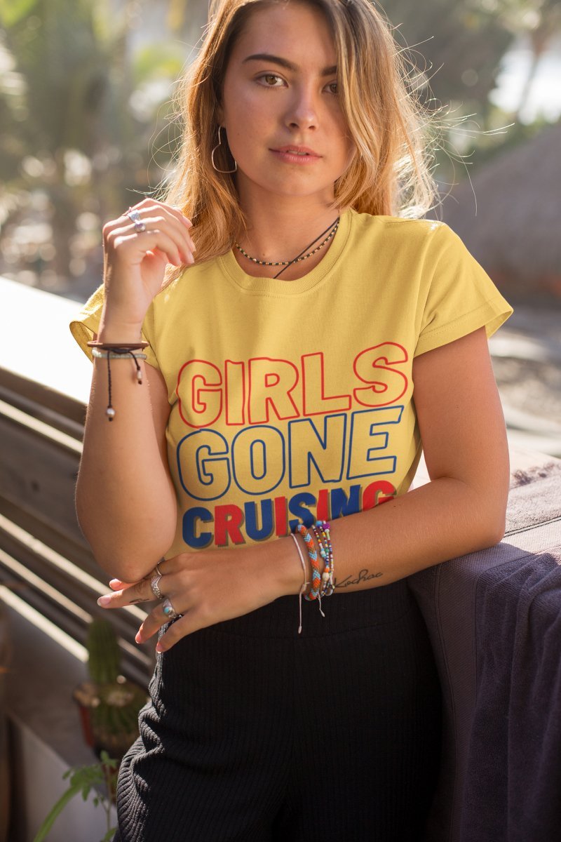 Girls Gone Cruising T - Shirt in Yellow by the cruise closet