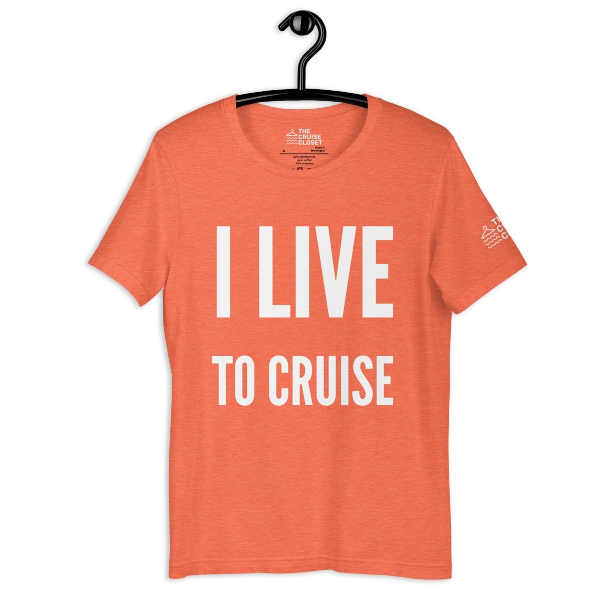 I Live to Cruise T - Shirt in Heather Orange by the cruise closet