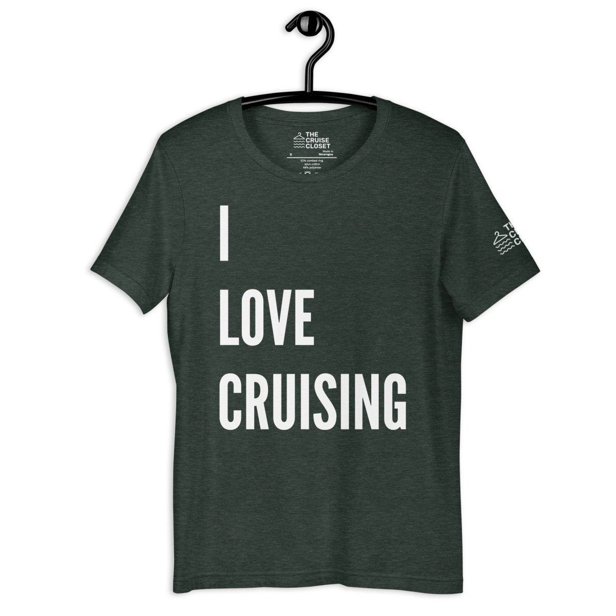 I Love Cruising v.2 T - Shirt in Heather Forest by the cruise closet