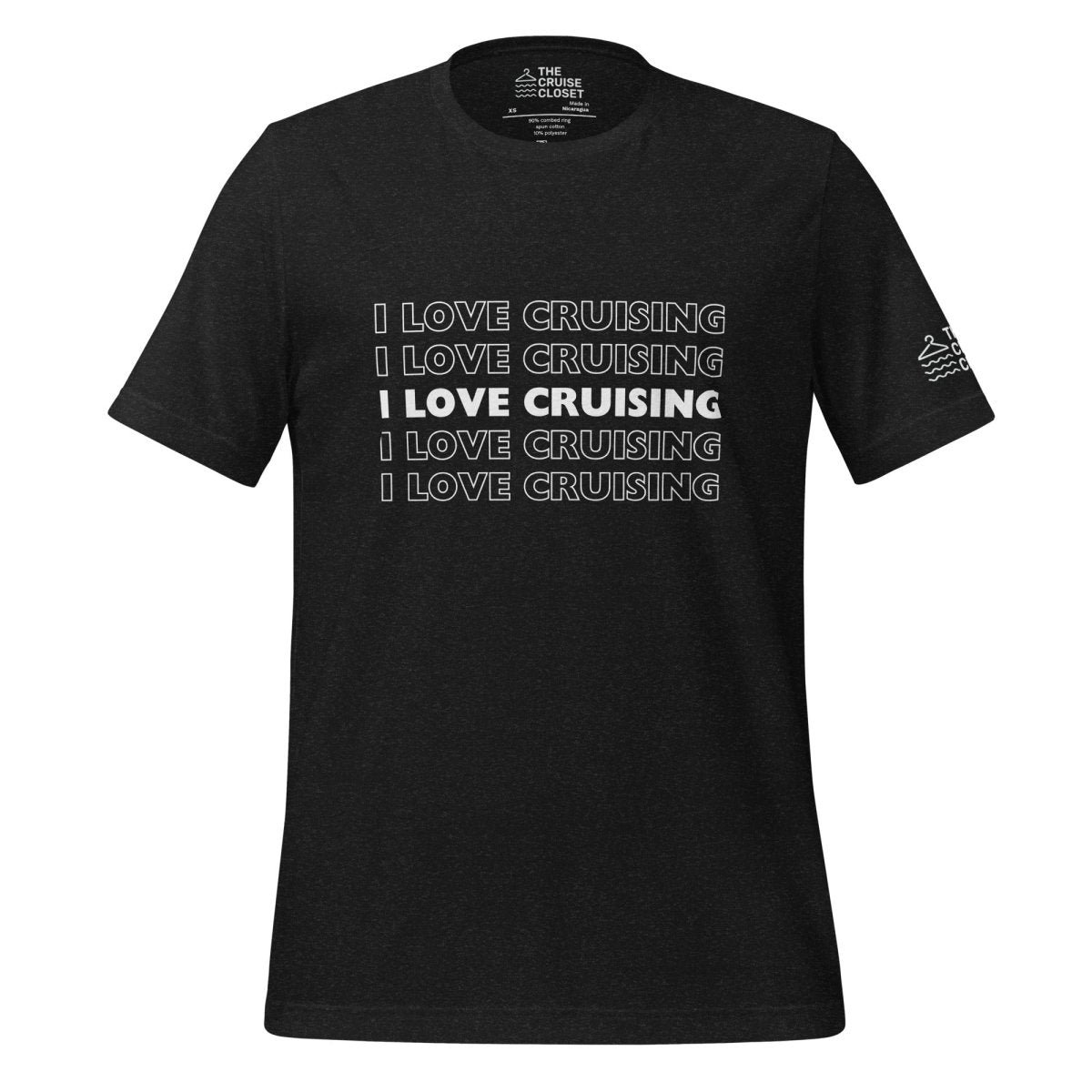 I Love Cruising x5 T - Shirt in Black Heather by the cruise closet