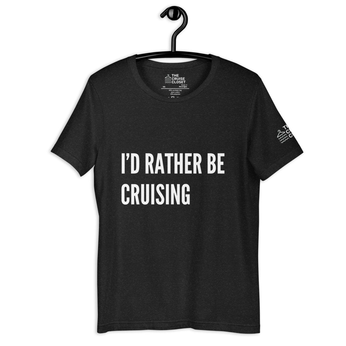 I'd Rather be Cruising T - Shirt in Black Heather by the cruise closet