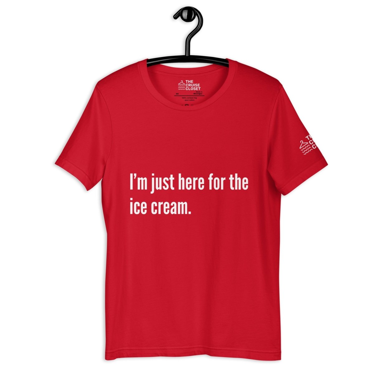 I'm Just Here for the Ice Cream T - Shirt in Red by the cruise closet