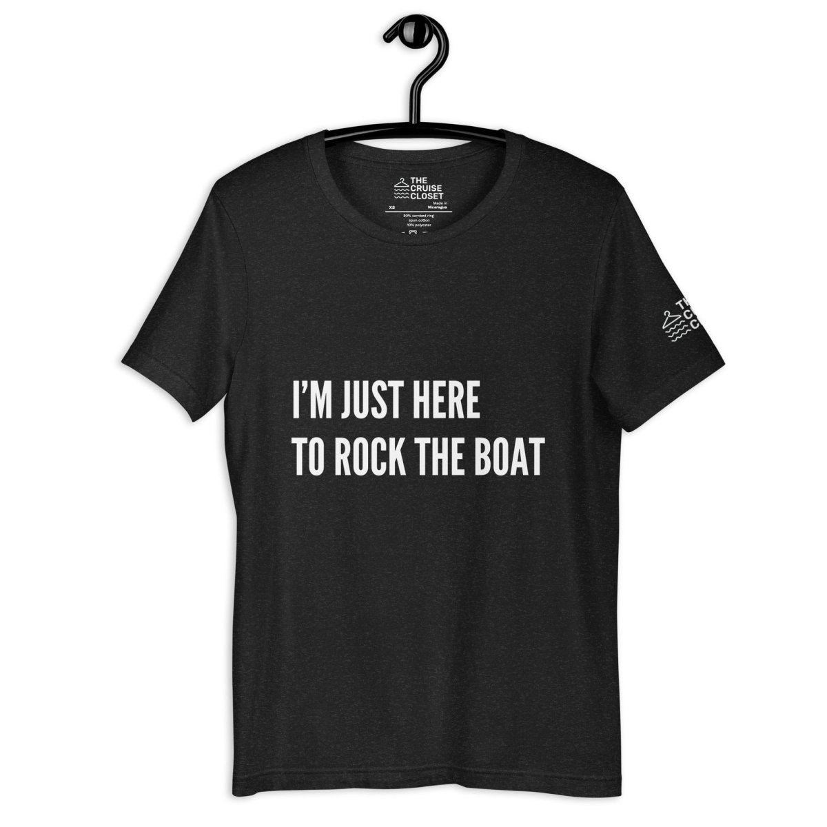 I'm just here to rock the boat T - Shirt in Black Heather by the cruise closet