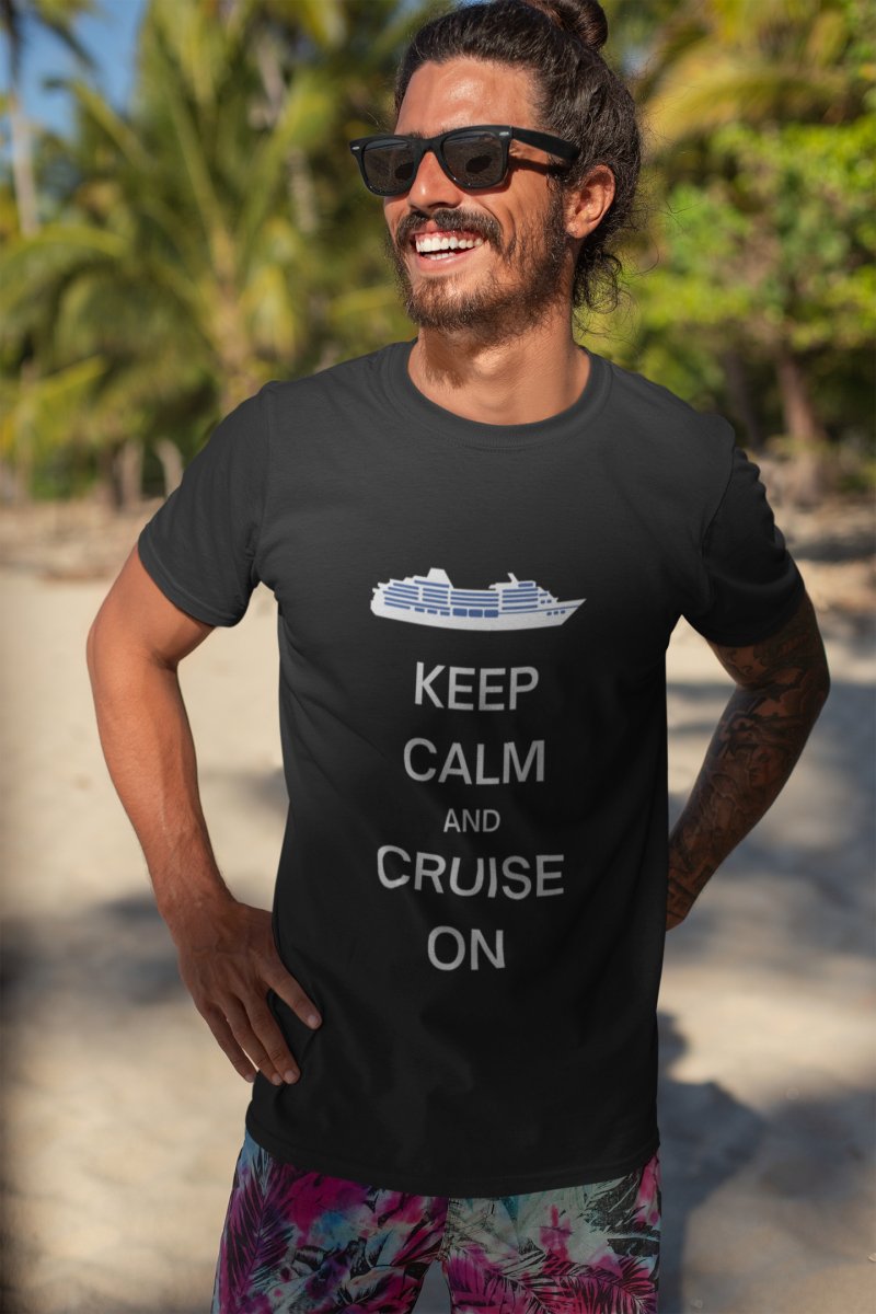 Keep Calm and Cruise On T - Shirt in Black Heather by the cruise closet