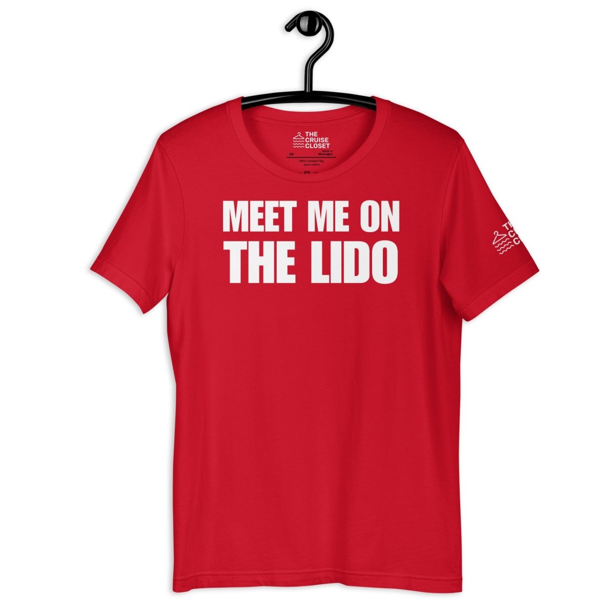 Meet Me on the Lido T - Shirt in Red by the cruise closet