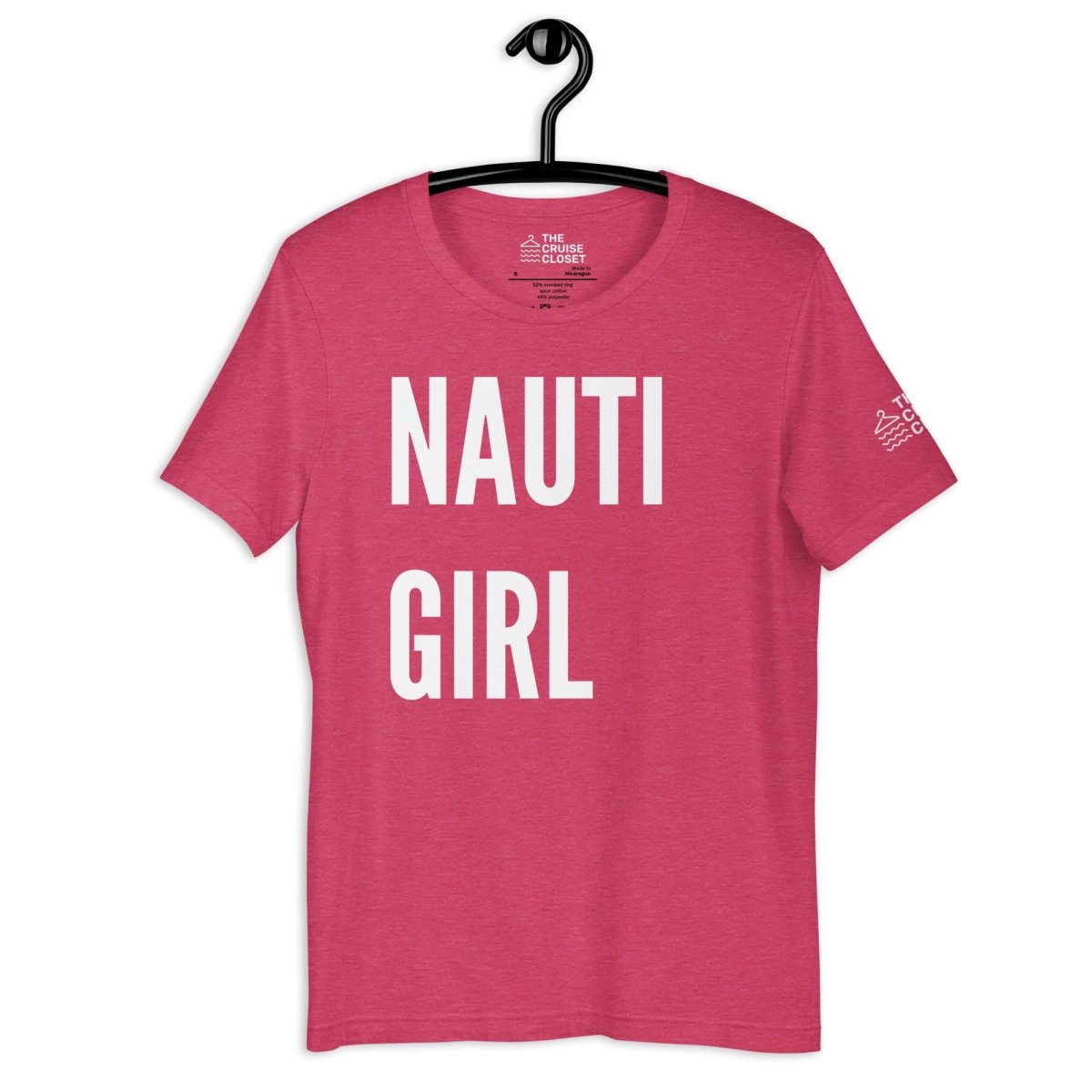 Nauti Girl T - Shirt in Heather Raspberry by the cruise closet