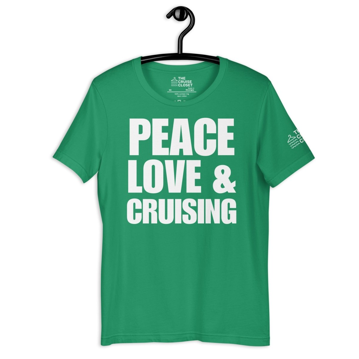 Peace, Love, and Cruising T - Shirt in Kelly by the cruise closet