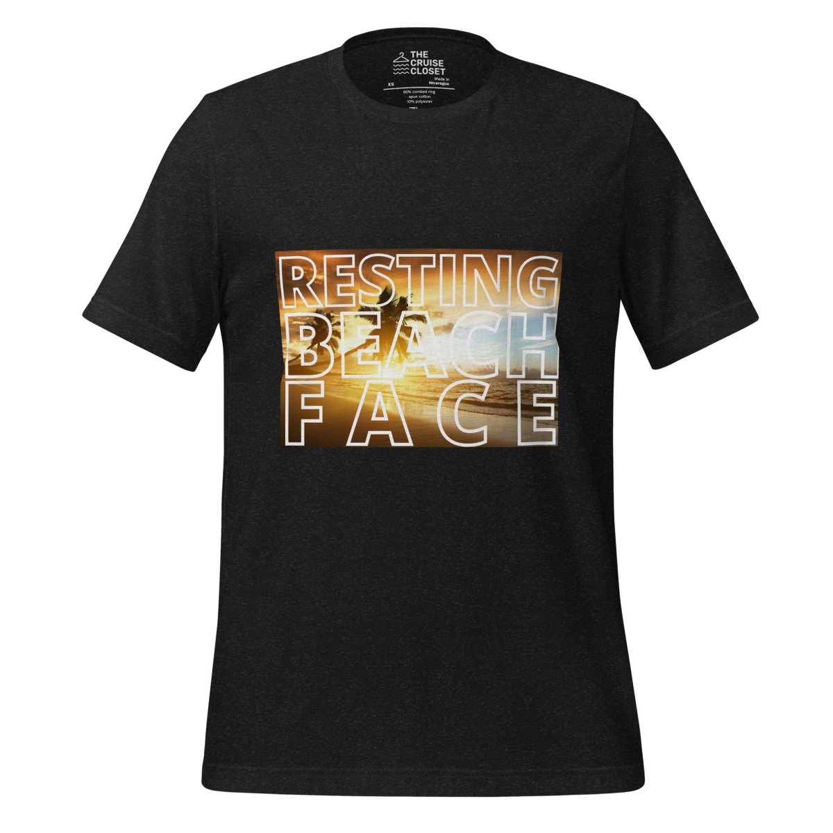 Resting Beach Face T - Shirt in Black Heather by the cruise closet