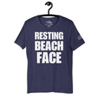 Resting Beach Face v2 T - Shirt in Heather Midnight Navy by the cruise closet