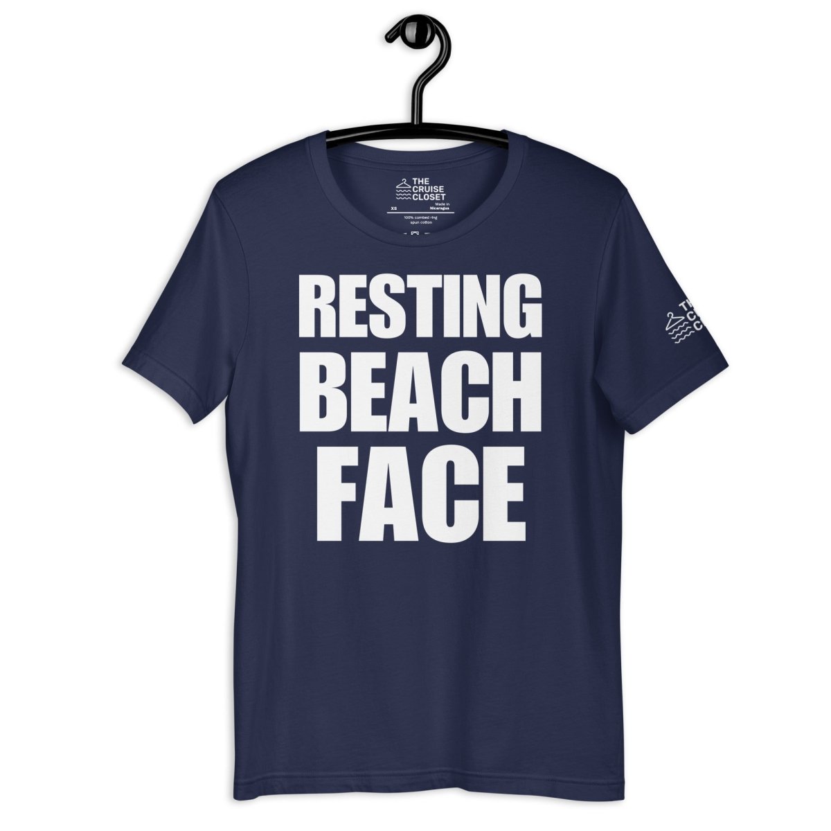 Resting Beach Face v2 T - Shirt in Navy by the cruise closet