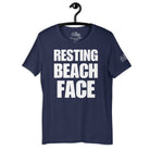 Resting Beach Face v2 T - Shirt in Navy by the cruise closet