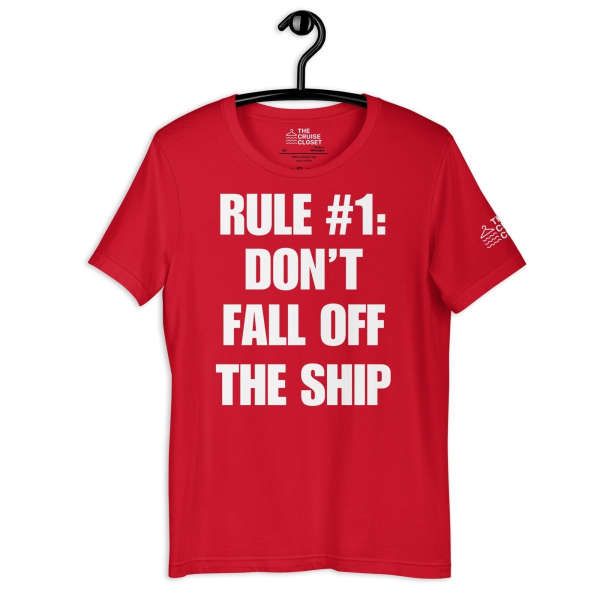 Rule #1: Don't Fall Off the Ship v2 T - Shirt in Red by the cruise closet