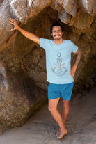 Ship Anchor and Wheel T - Shirt in Ocean Blue by the cruise closet