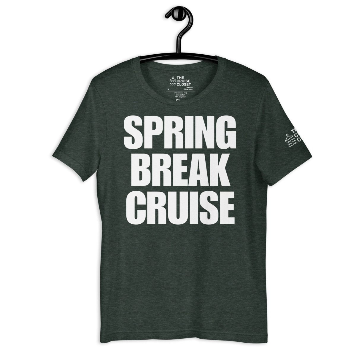 Spring Break Cruise T - Shirt in Heather Forest by the cruise closet