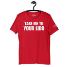 Take Me to Your Lido T - Shirt in Red by the cruise closet